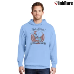 Men’s Looney Tunes That's All Folks Classic Pullover Hoodie in light blue | Cozy, Durable, Modern Fit