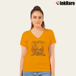 Women’s Looney Tunes That's All Folks Classic V-Neck Tee in orange | Chic Neckline, Soft Texture