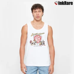 Men’s Looney Tunes Warner Bros Logo Tank Top in white | Breathable, Active-Friendly Design