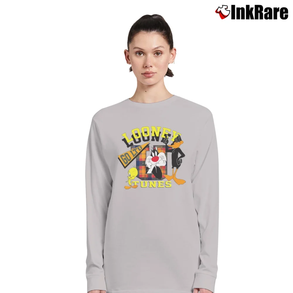 Women’s Looney Tunes Warner Bros Tweety Bugs Bunny Daffy Duck Long-Sleeve Top in sport grey | Sleek, Versatile, All-Season