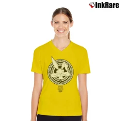 Women’s Looney Tunes Wile E Coyote Super Genius V-Neck Tee in yellow | Chic Neckline, Soft Texture