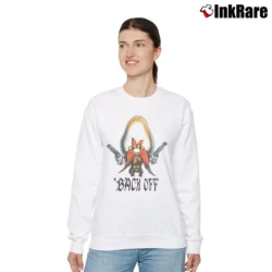Women’s Looney Tunes Yosemite Sam Back Off Relaxed Sweatshirt in white | Soft, Laid-Back Vibe