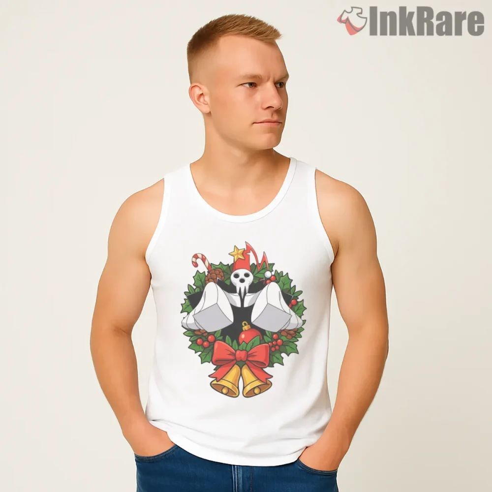 Lord Death Christmas Wreath Holiday Anime Shirt on white tank top for men graphic tee