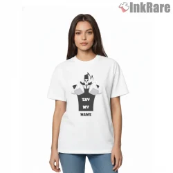 Lord Death Funny Say My Name Graphic Anime Shirt on white short sleeve shirt for women graphic tee
