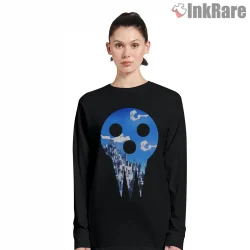 Lord Death Skyline Skull Emblem Anime Shirt on black long sleeve shirt for women graphic tee
