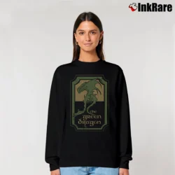 Women’s Lord Of The Rings Green Dragon Tavern Fantasy Relaxed Sweatshirt in black | Soft, Laid-Back Vibe