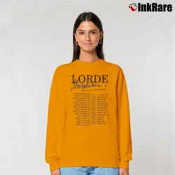 Women’s Lorde Melodrama World Tour Concert Relaxed Sweatshirt in orange | Soft, Laid-Back Vibe