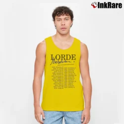 Men’s Lorde Melodrama World Tour Concert Tank Top in yellow | Breathable, Active-Friendly Design