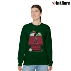 Women’s Los Angeles Angels Snoopy Baseball Relaxed Sweatshirt in forest green | Soft, Laid-Back Vibe