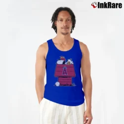 Men’s Los Angeles Angels Snoopy Baseball Tank Top in royal blue | Breathable, Active-Friendly Design