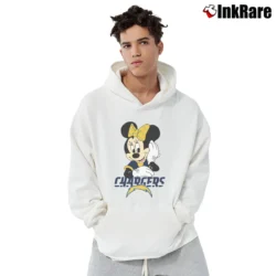 Men’s Los Angeles Chargers American Football Team Mimi Mouse Disney Pullover Hoodie in white | Cozy, Durable, Modern Fit