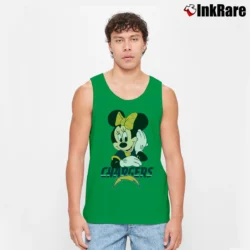 Men’s Los Angeles Chargers American Football Team Mimi Mouse Disney Tank Top in irish green | Breathable, Active-Friendly Design