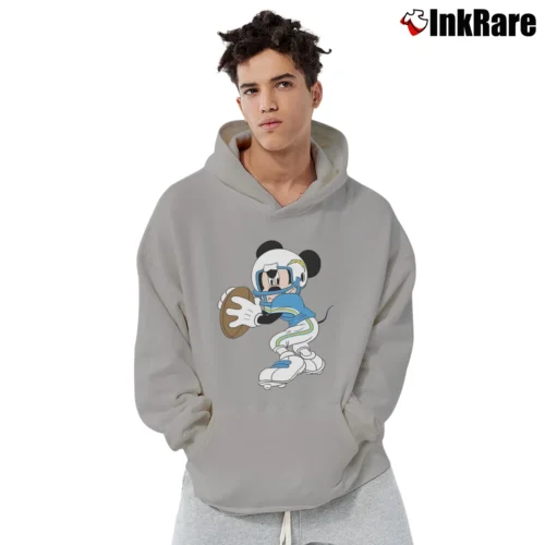 Los Angeles Chargers Football Mickey Mouse Walt Disney Men’s Pullover Hoodie in sport grey – Ultimate Warmth Men’s Los Angeles Chargers Football Mickey Mouse Walt Disney Pullover Hoodie in sport grey | Cozy, Durable, Modern Fit