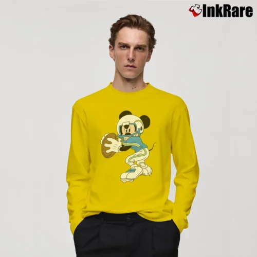 Los Angeles Chargers Football Mickey Mouse Walt Disney Men’s Long-Sleeve Tee in yellow – Versatile Layering Men’s Los Angeles Chargers Football Mickey Mouse Walt Disney Long-Sleeve Shirt in yellow | Sleek, Lightweight, Year-Round Wear
