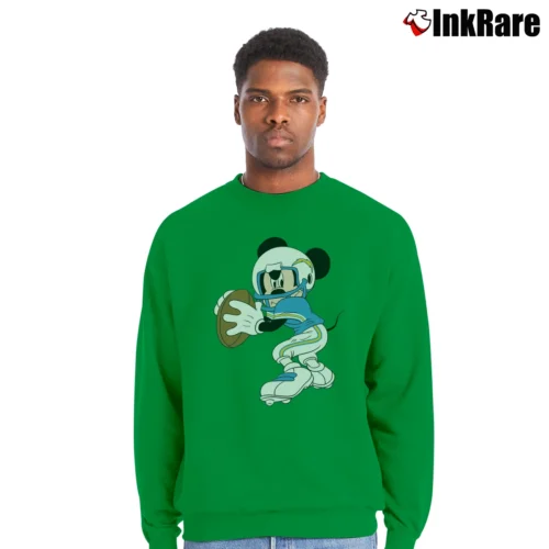 Los Angeles Chargers Football Mickey Mouse Walt Disney Men’s Crewneck Sweatshirt in irish green – Soft & Durable Men’s Los Angeles Chargers Football Mickey Mouse Walt Disney Crewneck Sweatshirt in irish green | Cozy Fabric, Clean Style