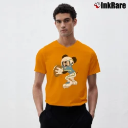 Men’s Los Angeles Chargers Football Mickey Mouse Walt Disney V-Neck Tee in orange | Sharp, Breathable, Everyday Staple