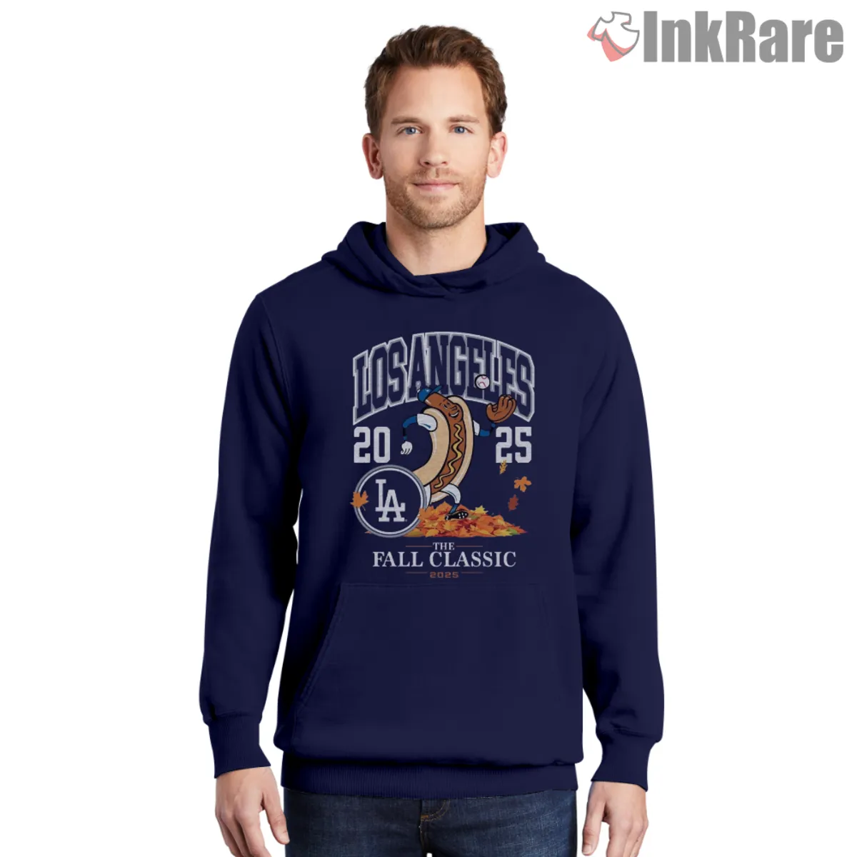 Dodgers Fall Classic mascot hoodie navy front view