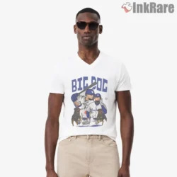 Los Angeles Dodgers Big Dog Shirt with player art and rottweilers on white