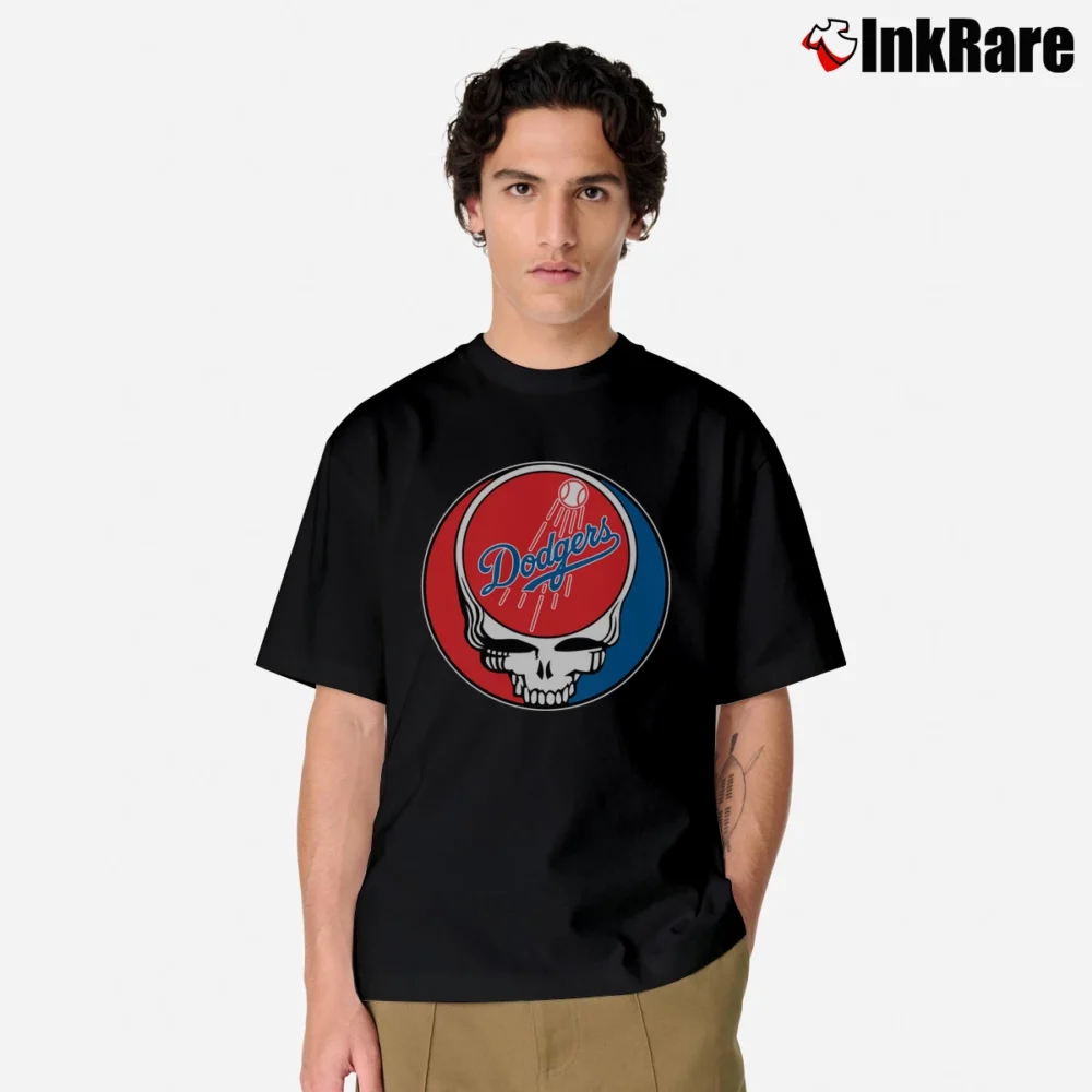 Men’s Los Angeles Dodgers Grateful Dead Logo Band Classic T-Shirt in black | Soft, Breathable Everyday Wear