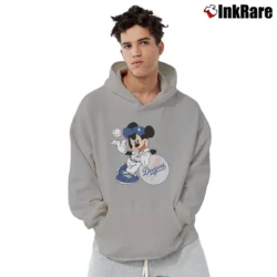 Men’s Los Angeles Dodgers Mickey Mouse MLB Champions Pullover Hoodie in sport grey | Cozy, Durable, Modern Fit