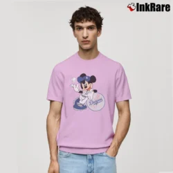 Men’s Los Angeles Dodgers Mickey Mouse MLB Champions Classic T-Shirt in light pink | Soft, Breathable Everyday Wear