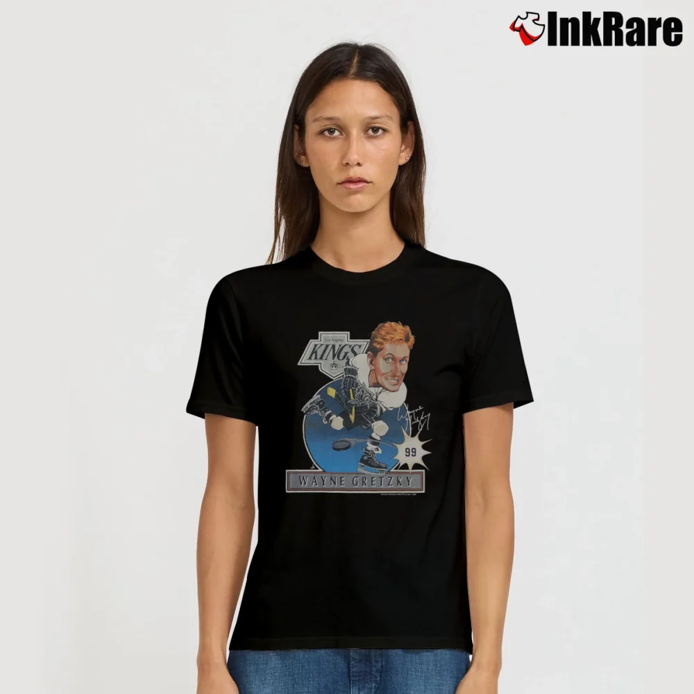 Women’s Los Angeles Kings 99 Wayne Gretzky Signature T-Shirt in black | Soft, Flattering Fit