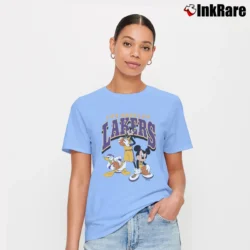 Women’s Los Angeles Lakers Basketball Fan Mickey Mouse Signature T-Shirt in light blue | Soft, Flattering Fit