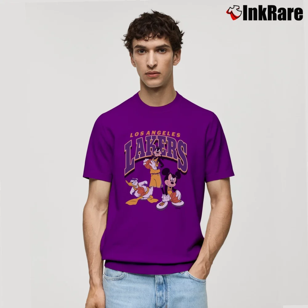 Men’s Los Angeles Lakers Basketball Fan Mickey Mouse Classic T-Shirt in purple | Soft, Breathable Everyday Wear