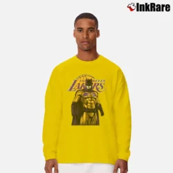 Men’s Los Angeles Lakers Batman Superhero Crossover Long-Sleeve Shirt in yellow | Sleek, Lightweight, Year-Round Wear