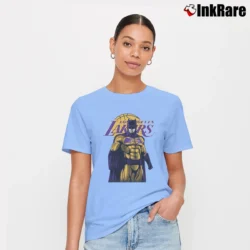 Women’s Los Angeles Lakers Batman Superhero Crossover Signature T-Shirt in light blue | Soft, Flattering Fit
