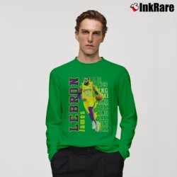 Men’s Los Angeles Lakers LeBron James King of Basketball Long-Sleeve Shirt in irish green | Sleek, Lightweight, Year-Round Wear