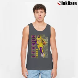 Men’s Los Angeles Lakers LeBron James King of Basketball Tank Top in charcoal | Breathable, Active-Friendly Design