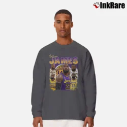 Men’s Los Angeles Lakers LeBron James Long-Sleeve Shirt in charcoal | Sleek, Lightweight, Year-Round Wear