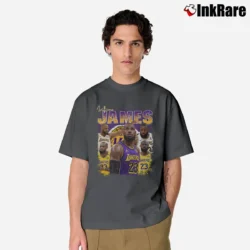 Men’s Los Angeles Lakers LeBron James Classic T-Shirt in charcoal | Soft, Breathable Everyday Wear
