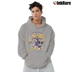 Men’s Los Angeles Lakers Mickey Donald Goofy NBA Basketball Pullover Hoodie in sport grey | Cozy, Durable, Modern Fit
