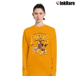 Women’s Los Angeles Lakers Mickey Donald Goofy NBA Basketball Long-Sleeve Top in orange | Sleek, Versatile, All-Season