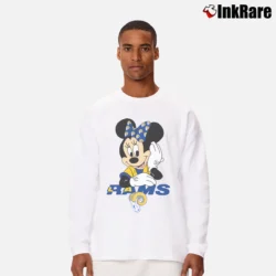 Men’s Los Angeles Rams American Football Team Mimi Mouse Walt Disney Long-Sleeve Shirt in white | Sleek, Lightweight, Year-Round Wear