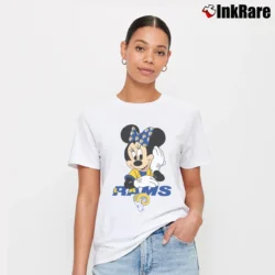 Women’s Los Angeles Rams American Football Team Mimi Mouse Walt Disney Signature T-Shirt in white | Soft, Flattering Fit
