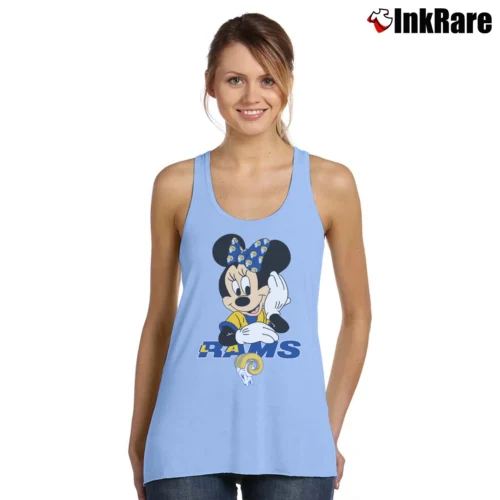 Los Angeles Rams American Football Team Mimi Mouse Walt Disney Women’s Essential Tank in light blue – Summer Ready Women’s Los Angeles Rams American Football Team Mimi Mouse Walt Disney Tank Top in light blue | Lightweight, Movement-Friendly