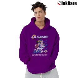Men’s Los Angeles Rams Football Team Mickey Mouse Pullover Hoodie in purple | Cozy, Durable, Modern Fit
