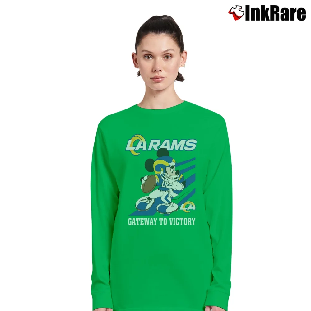Women’s Los Angeles Rams Football Team Mickey Mouse Long-Sleeve Top in irish green | Sleek, Versatile, All-Season