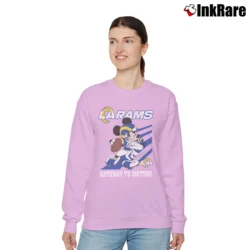 Women’s Los Angeles Rams Football Team Mickey Mouse Relaxed Sweatshirt in light pink | Soft, Laid-Back Vibe