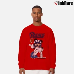 Men’s Los Angeles Rams Mickey Mouse Super Bowl Long-Sleeve Shirt in red | Sleek, Lightweight, Year-Round Wear