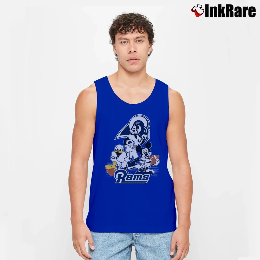 Men’s Los Angeles Rams Mickey Mouse Super Bowl Tank Top in royal blue | Breathable, Active-Friendly Design