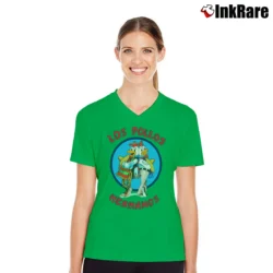 Women’s Los Pollos Hermanos Breaking Bad V-Neck Tee in irish green | Chic Neckline, Soft Texture