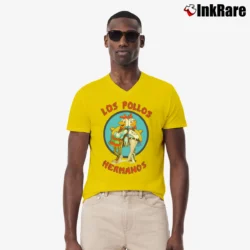 Men’s Los Pollos Hermanos Breaking Bad V-Neck Tee in yellow | Sharp, Breathable, Everyday Staple
