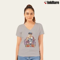 Women’s Lou Gehrig Yankees Caricature Babe Ruth Mickey Mantle V-Neck Tee in sport grey | Chic Neckline, Soft Texture