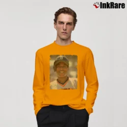 Men’s Lou Whitaker Sweet Lou Baseball Long-Sleeve Shirt in orange | Sleek, Lightweight, Year-Round Wear