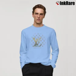 Men’s Louis Vuitton Logo Print Fashion Long-Sleeve Shirt in light blue | Sleek, Lightweight, Year-Round Wear