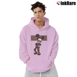 Men’s Louis Vuitton Mickey Mouse Fashion Pullover Hoodie in light pink | Cozy, Durable, Modern Fit